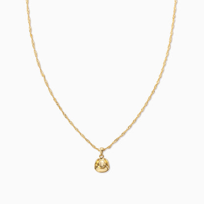 Cowboy Hat Pendant Necklace | Gold | Product Image | Uncommon James