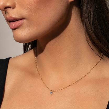 Diamond Heart Necklace | Gold | Model Image 2 | Uncommon James