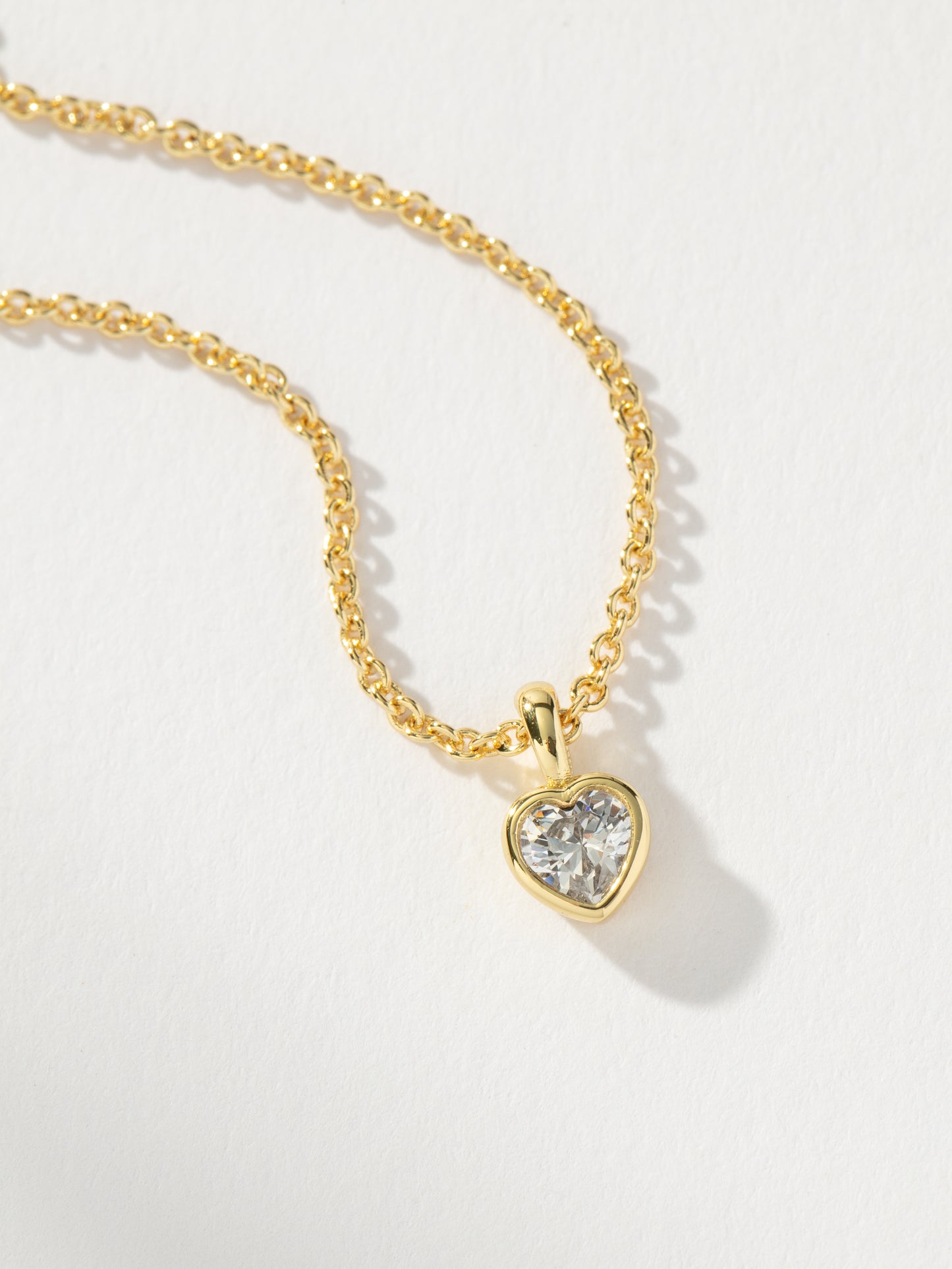 Diamond Heart Necklace | Gold | Product Detail Image | Uncommon James