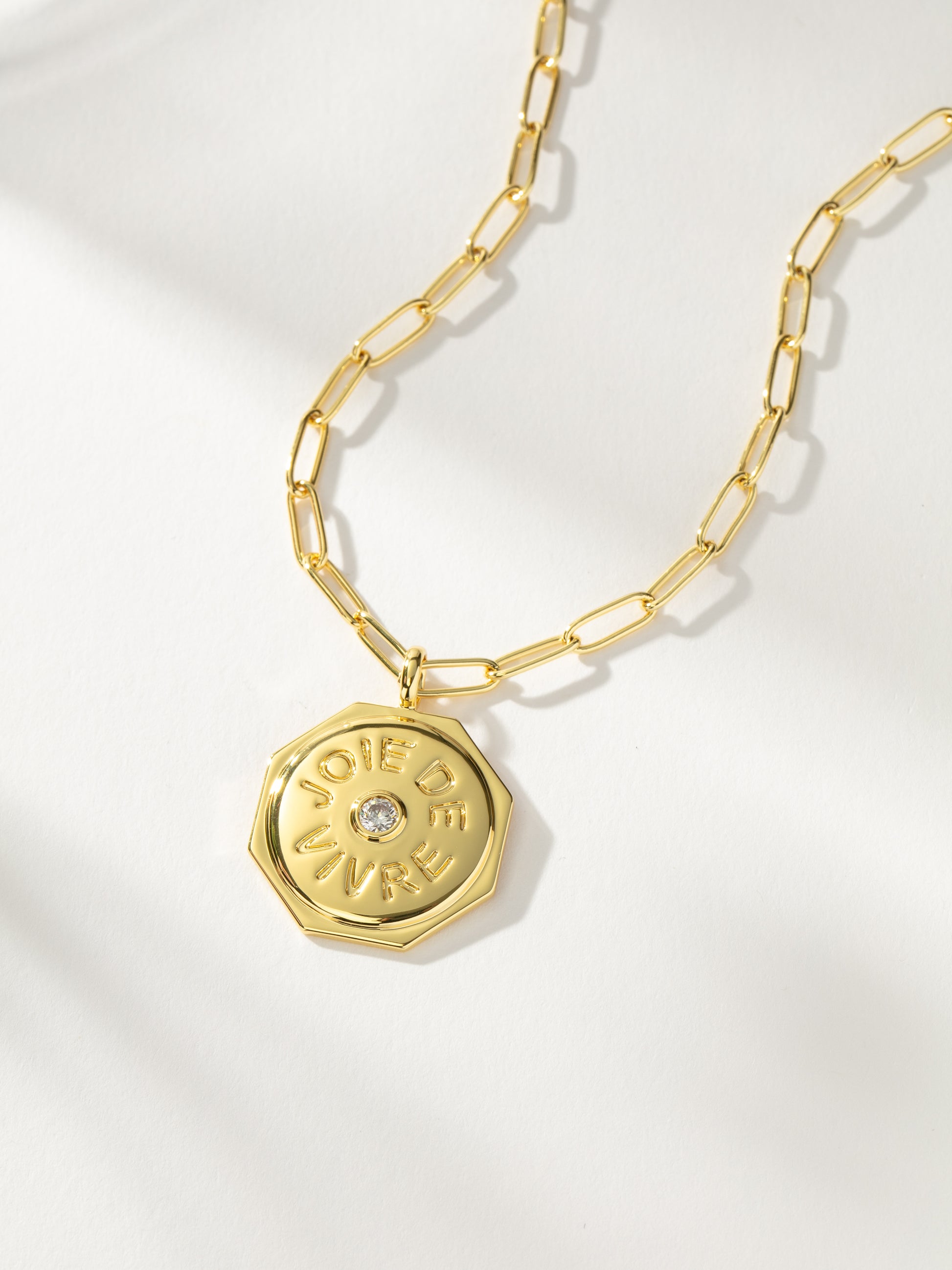 Joie De Vivre Statement Pendant Necklace in Gold Uncommon James