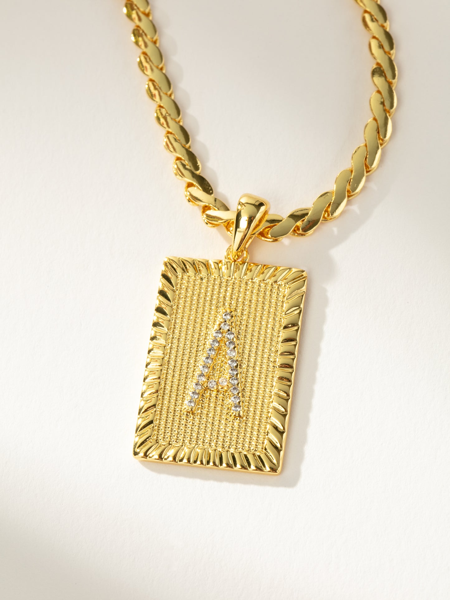 Letter Chain Necklace | Gold A | Product Detail Image | Uncommon James