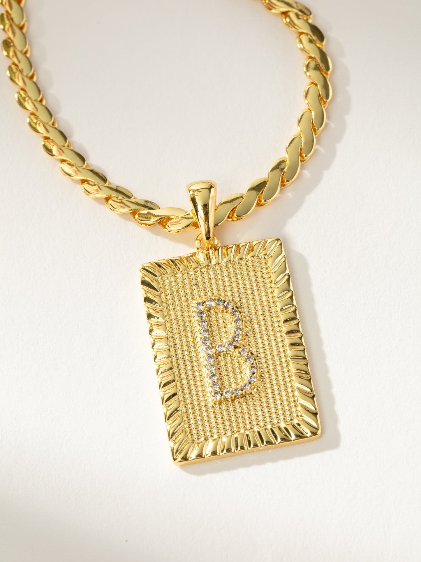 Letter Chain Necklace | Gold B | Product Detail Image | Uncommon James