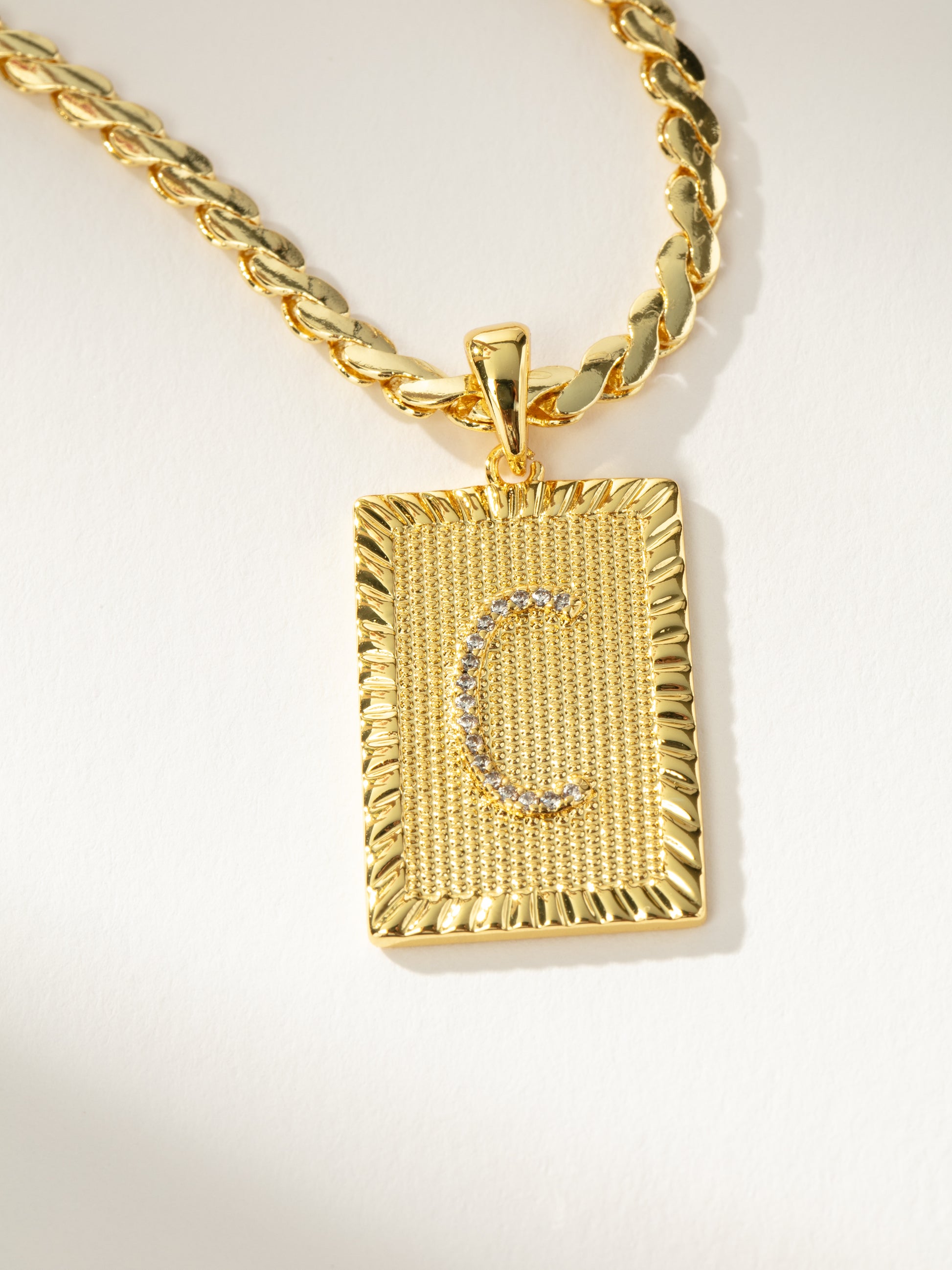 Letter Chain Necklace | Gold C | Product Detail Image | Uncommon James