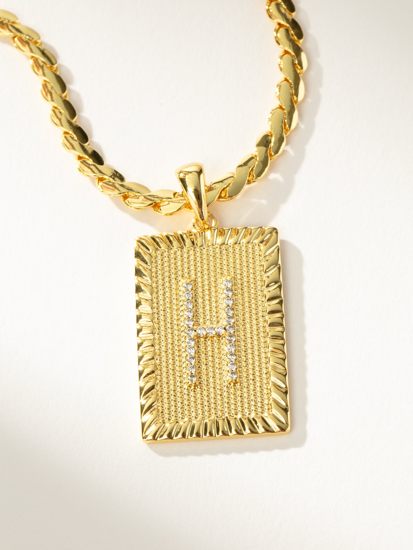 Letter Chain Necklace | Gold H | Product Detail Image | Uncommon James