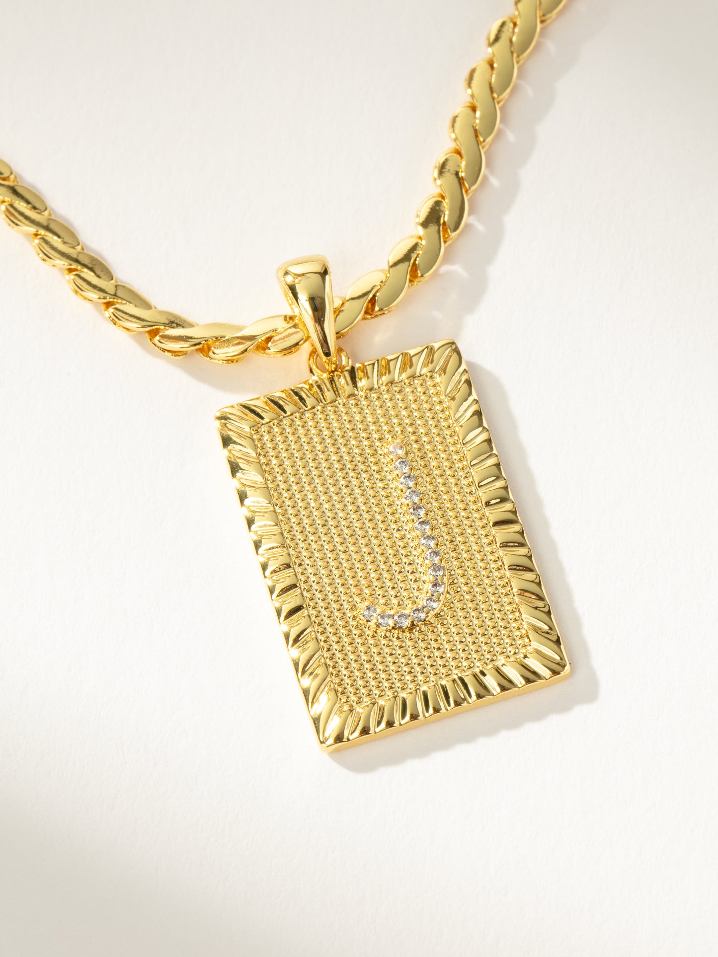 Letter Chain Necklace | Gold J | Product Detail Image | Uncommon James