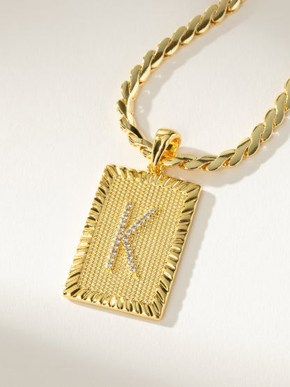 ["Letter Chain Necklace ", " Gold K ", " Product Detail Image ", " Uncommon James"]