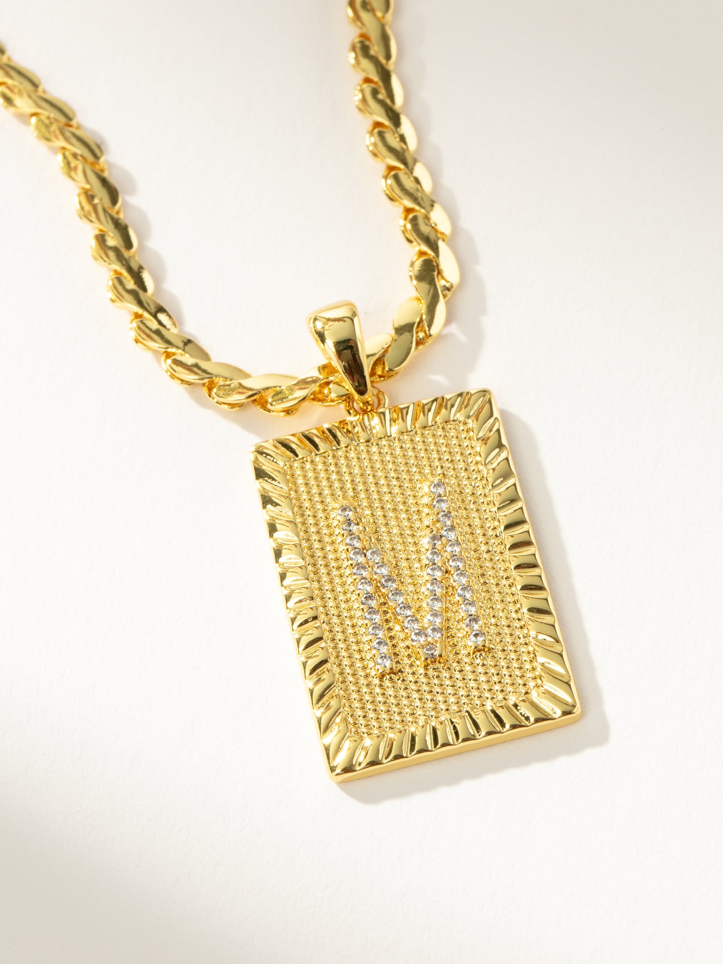 Letter Chain Necklace | Gold M | Product Detail Image | Uncommon James