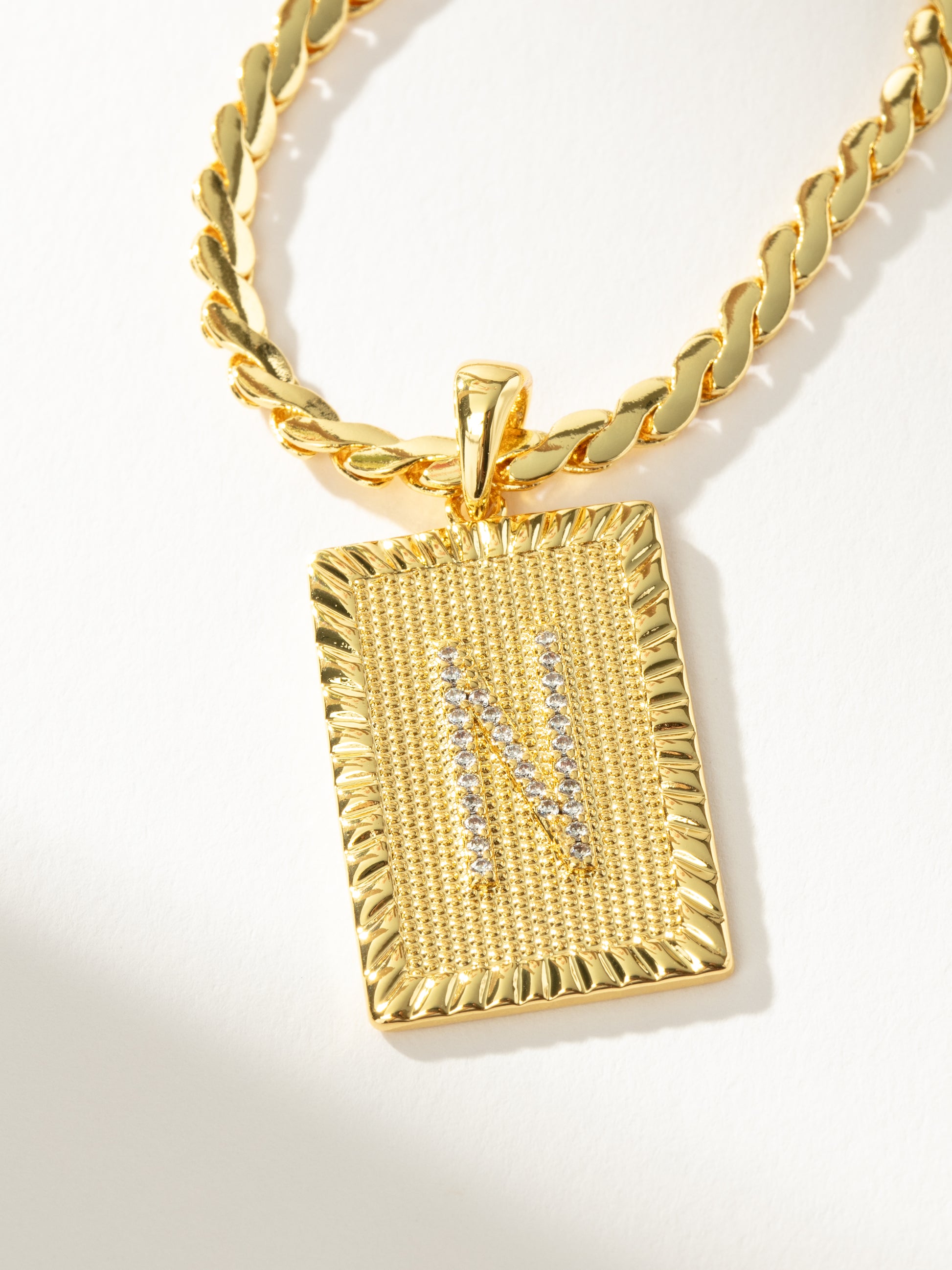 Letter Chain Necklace | Gold N | Product Detail Image | Uncommon James