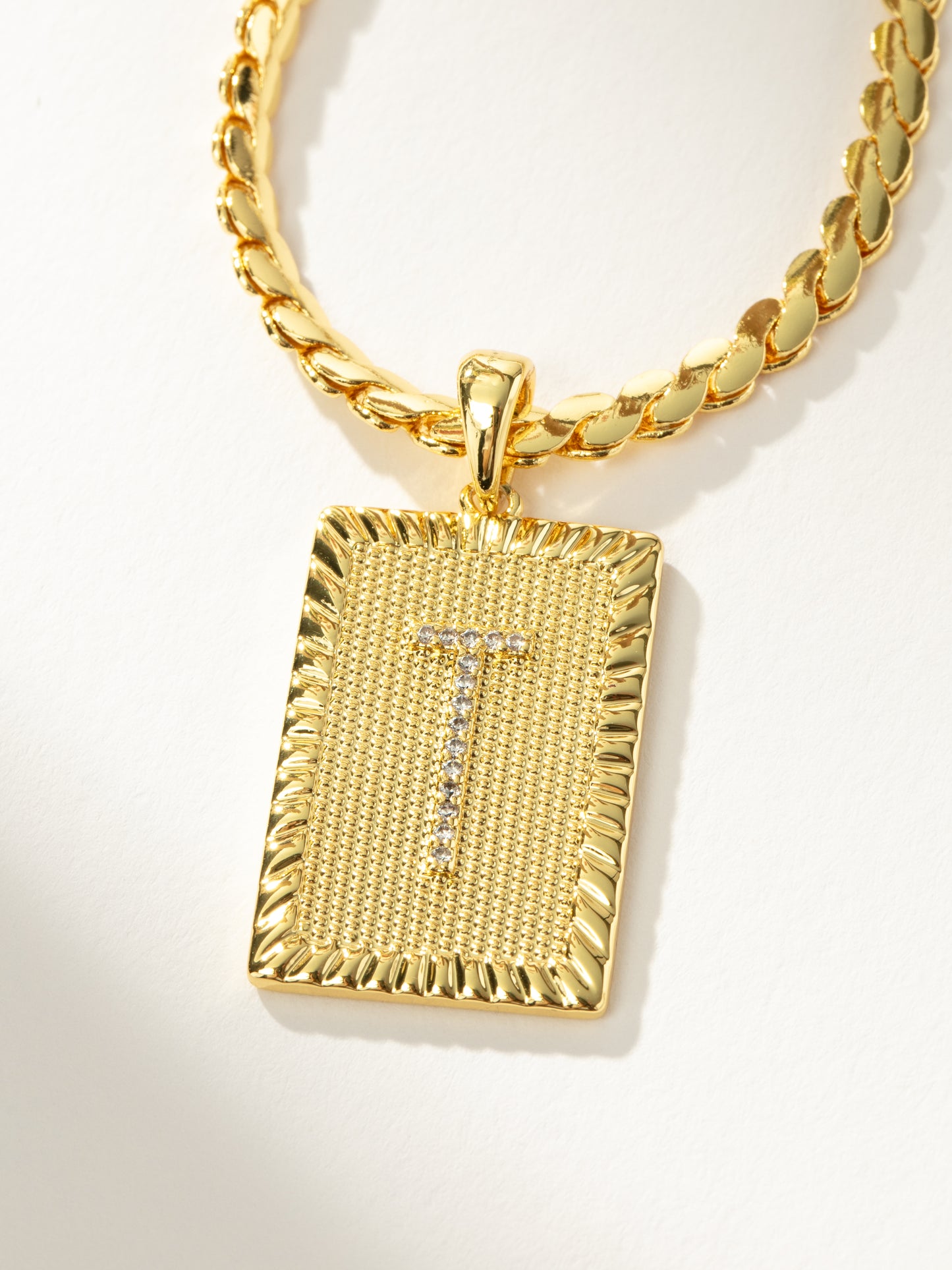 Letter Chain Necklace | Gold T | Product Detail Image | Uncommon James