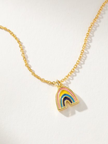 ["Mini Rainbow Pendant Necklace ", " Gold ", " Product Detail Image ", " Uncommon James"]