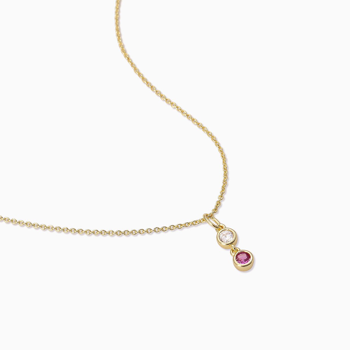 Pink and White Gem Necklace | Gold | Product Detail Image | Uncommon James