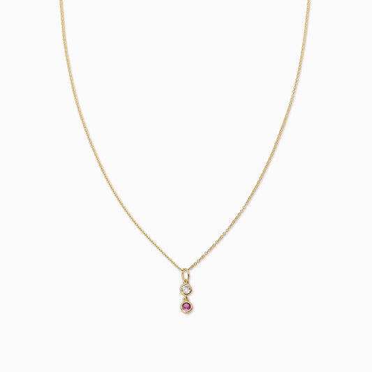 Pink and White Gem Necklace | Gold | Product Image | Uncommon James