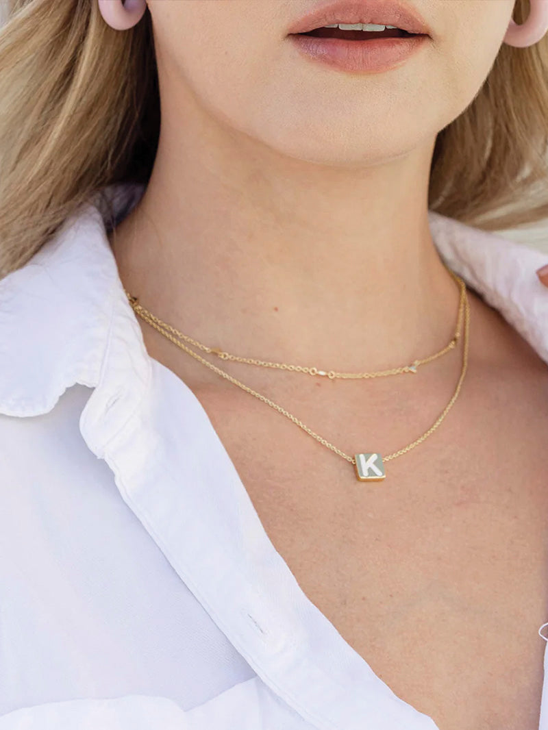 Dainty Textured Stud Chain Necklace in Gold Uncommon James