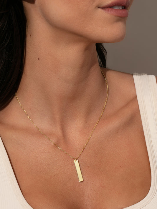Vertical Bar Necklace | Gold | eComm Image | Uncommon James