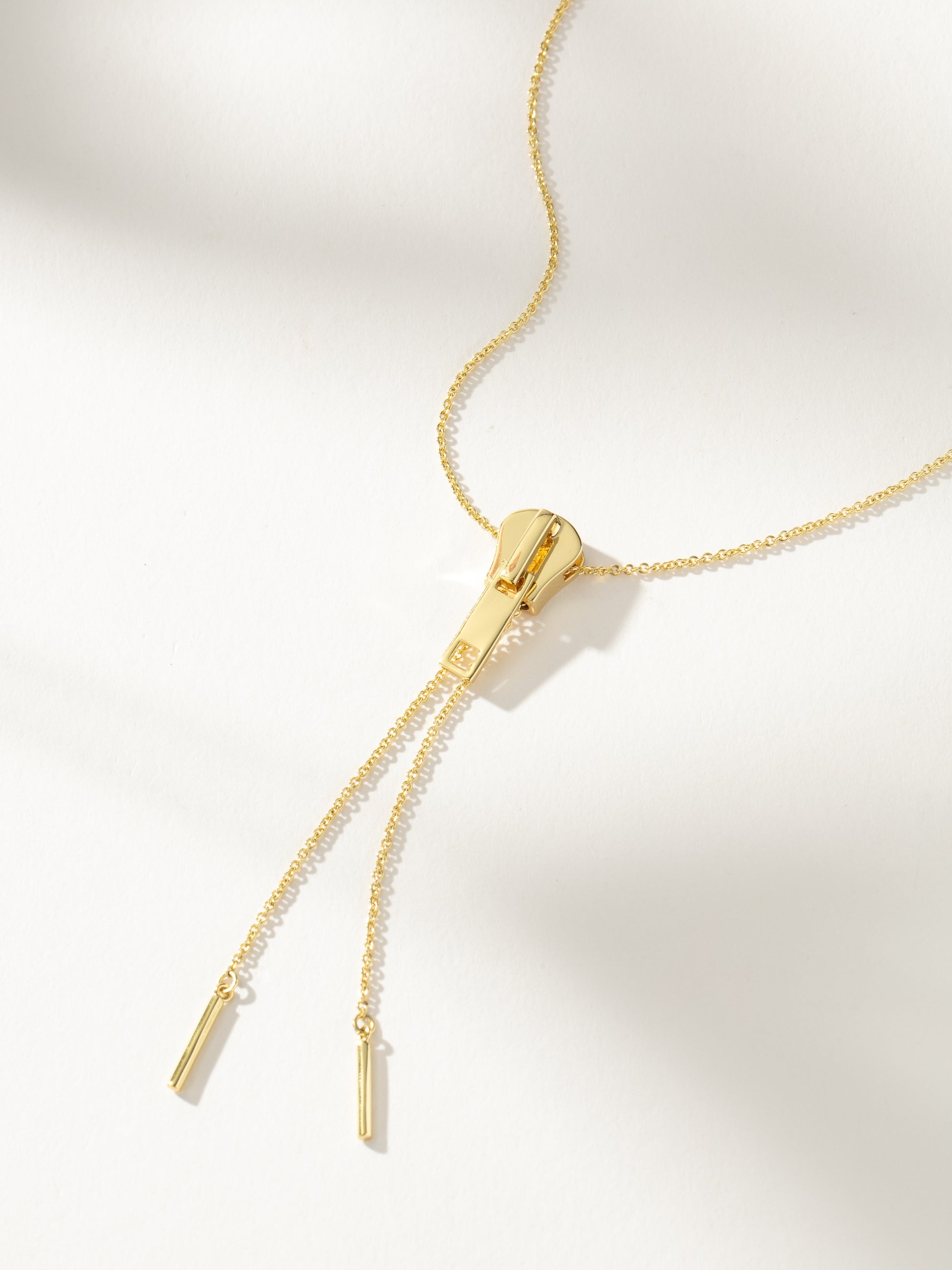 Adjustable Zipper Necklace | Gold | Product Detail Image | Uncommon James