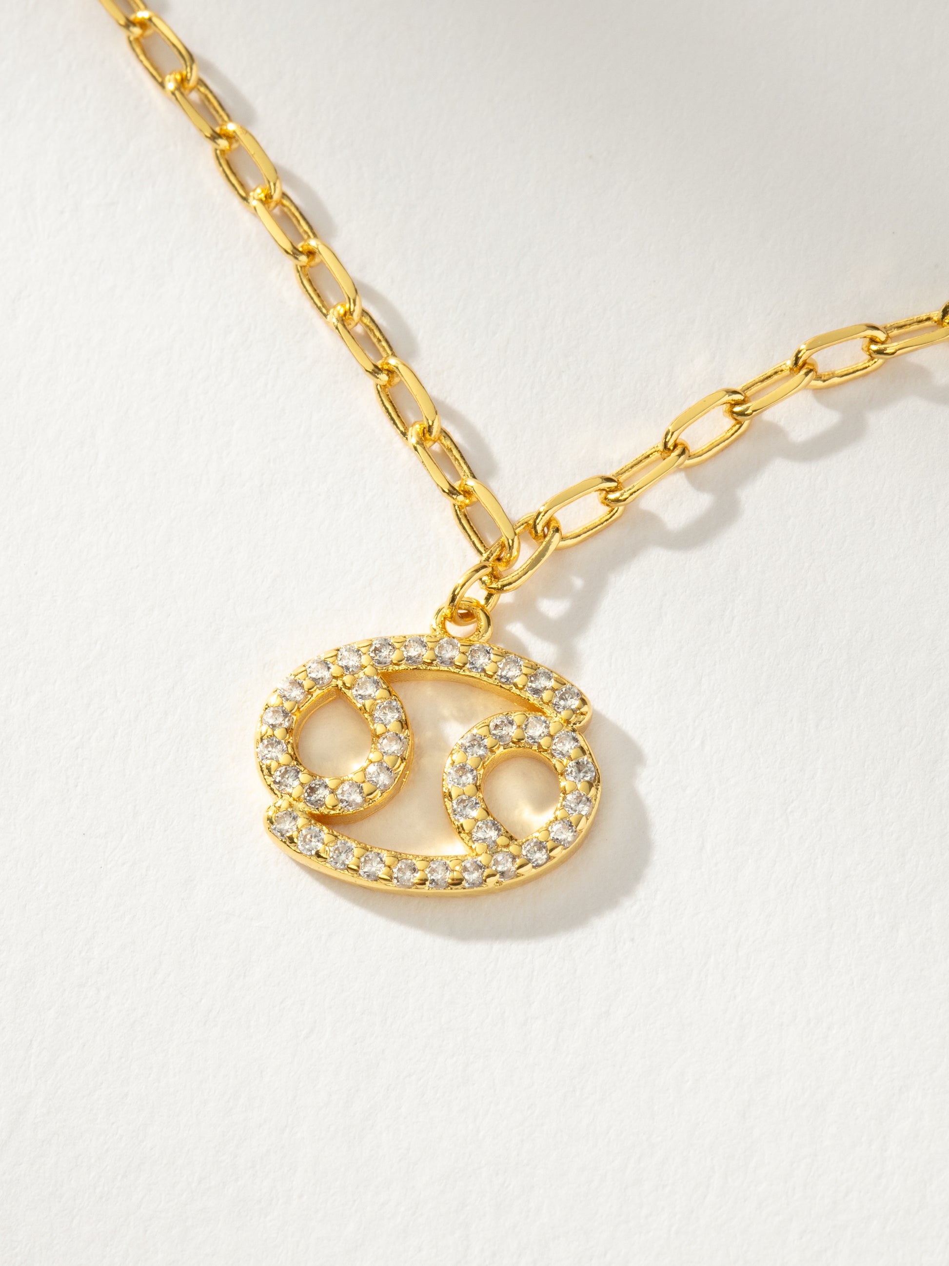 Zodiac Icon Chain Necklace | Gold Cancer | Product Detail Image | Uncommon James