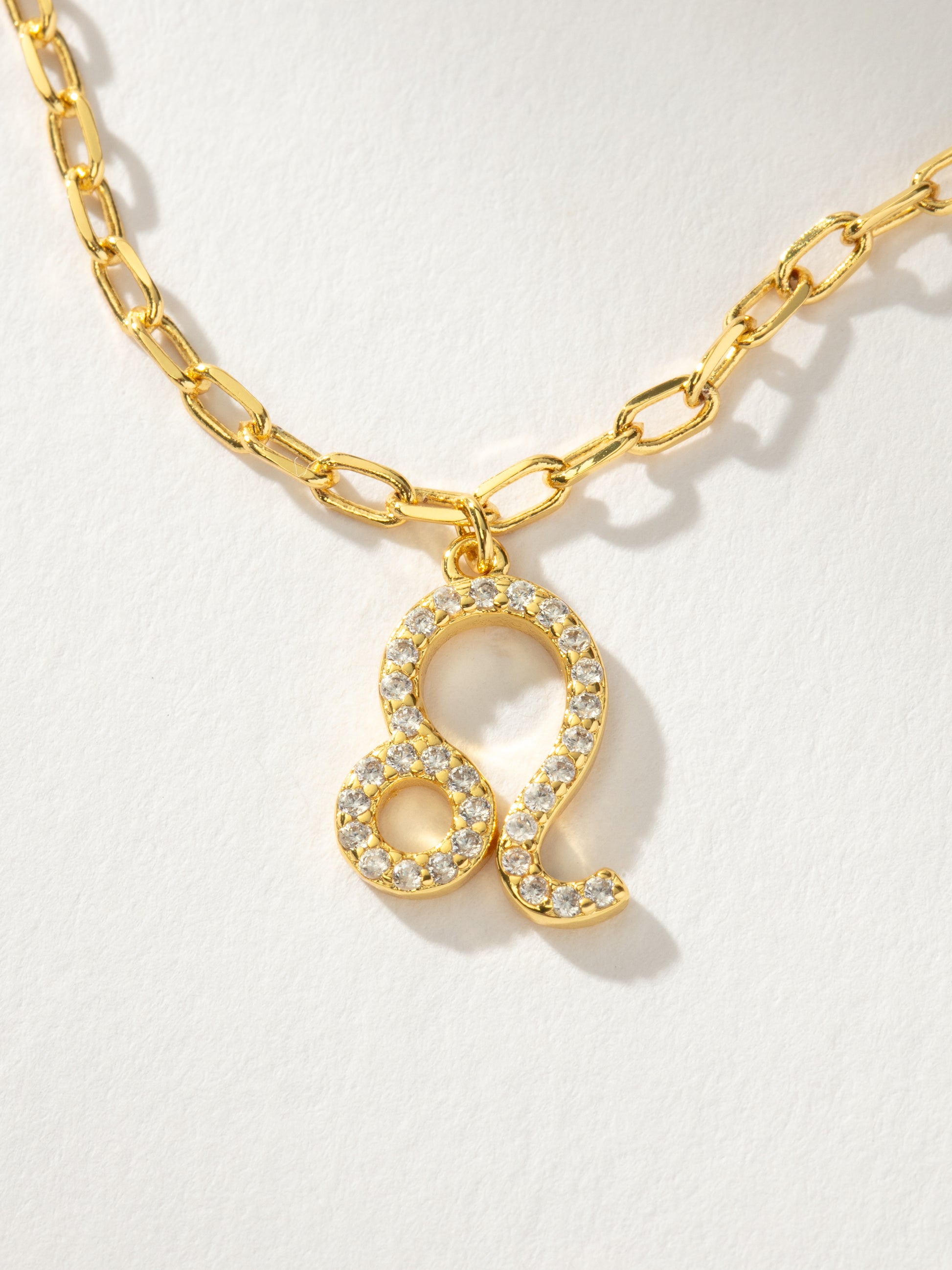 Zodiac Icon Chain Necklace | Gold Leo | Product Detail Image | Uncommon James