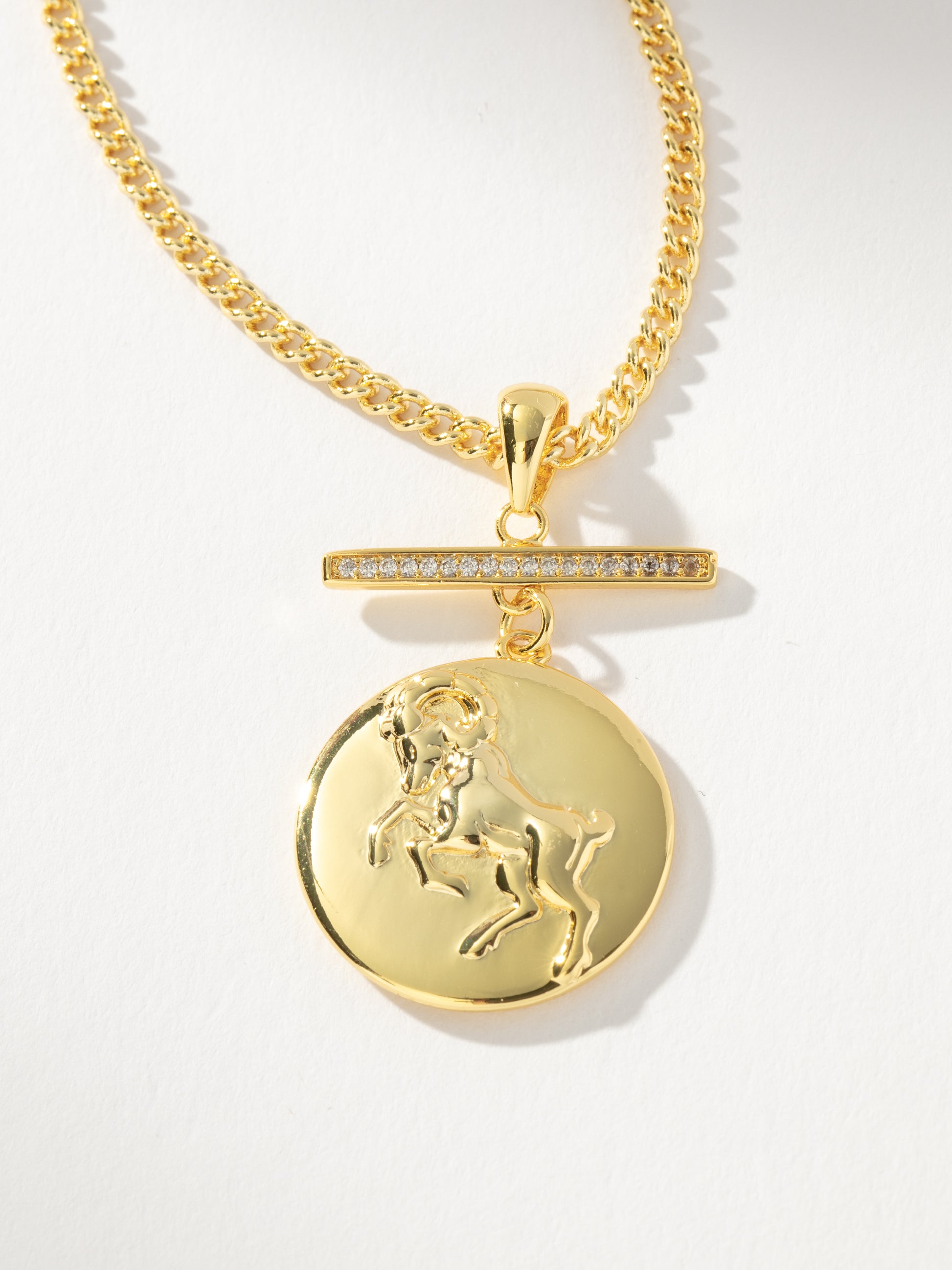 Zodiac Pendant Necklace | Gold Aries | Product Detail Image | Uncommon James