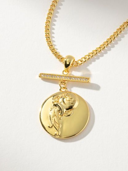 ["Zodiac Pendant Necklace ", " Gold Aquarius ", " Product Detail Image ", " Uncommon James"]