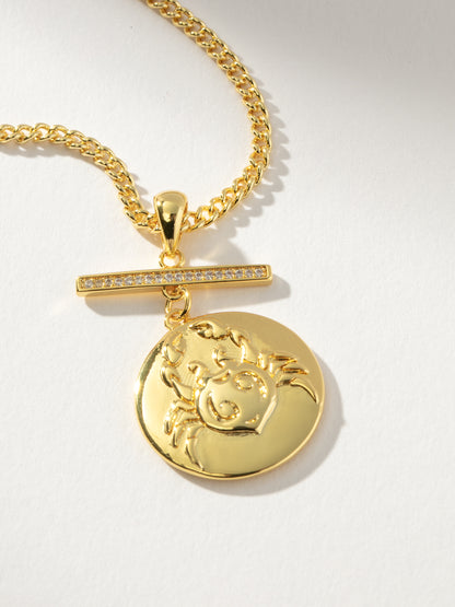 ["Zodiac Pendant Necklace ", " Gold Cancer ", " Product Detail Image ", " Uncommon James"]