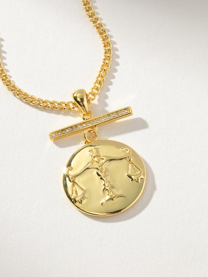 ["Zodiac Pendant Necklace ", " Gold Libra ", " Product Detail Image ", " Uncommon James"]