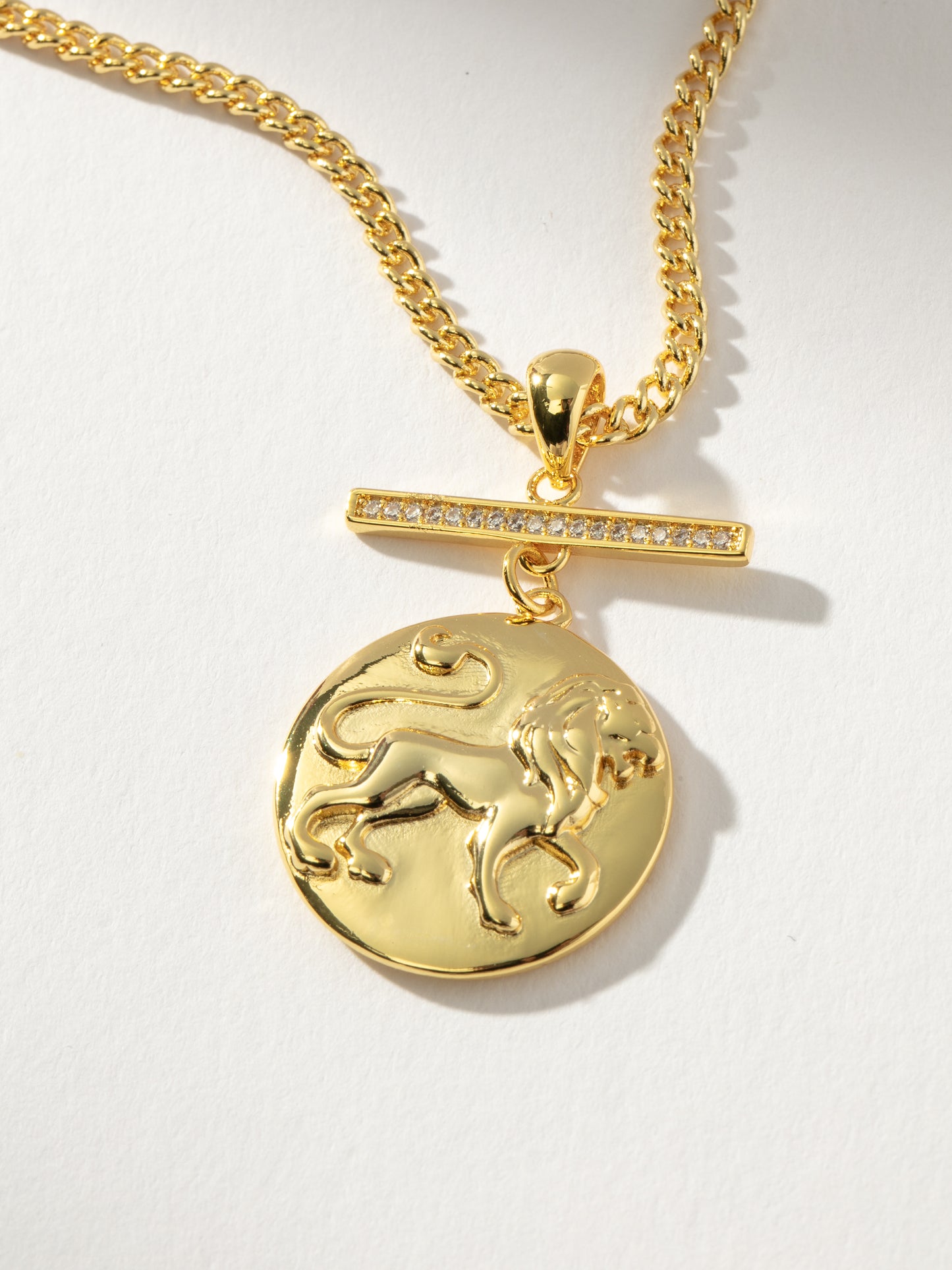 Zodiac Pendant Necklace | Gold Leo | Product Detail Image | Uncommon James