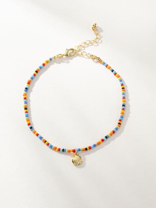 Beaded Shell Anklet | Gold | Product Image | Uncommon James