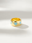 Chunky Gold and Blue Statement Heart Ring | Uncommon James