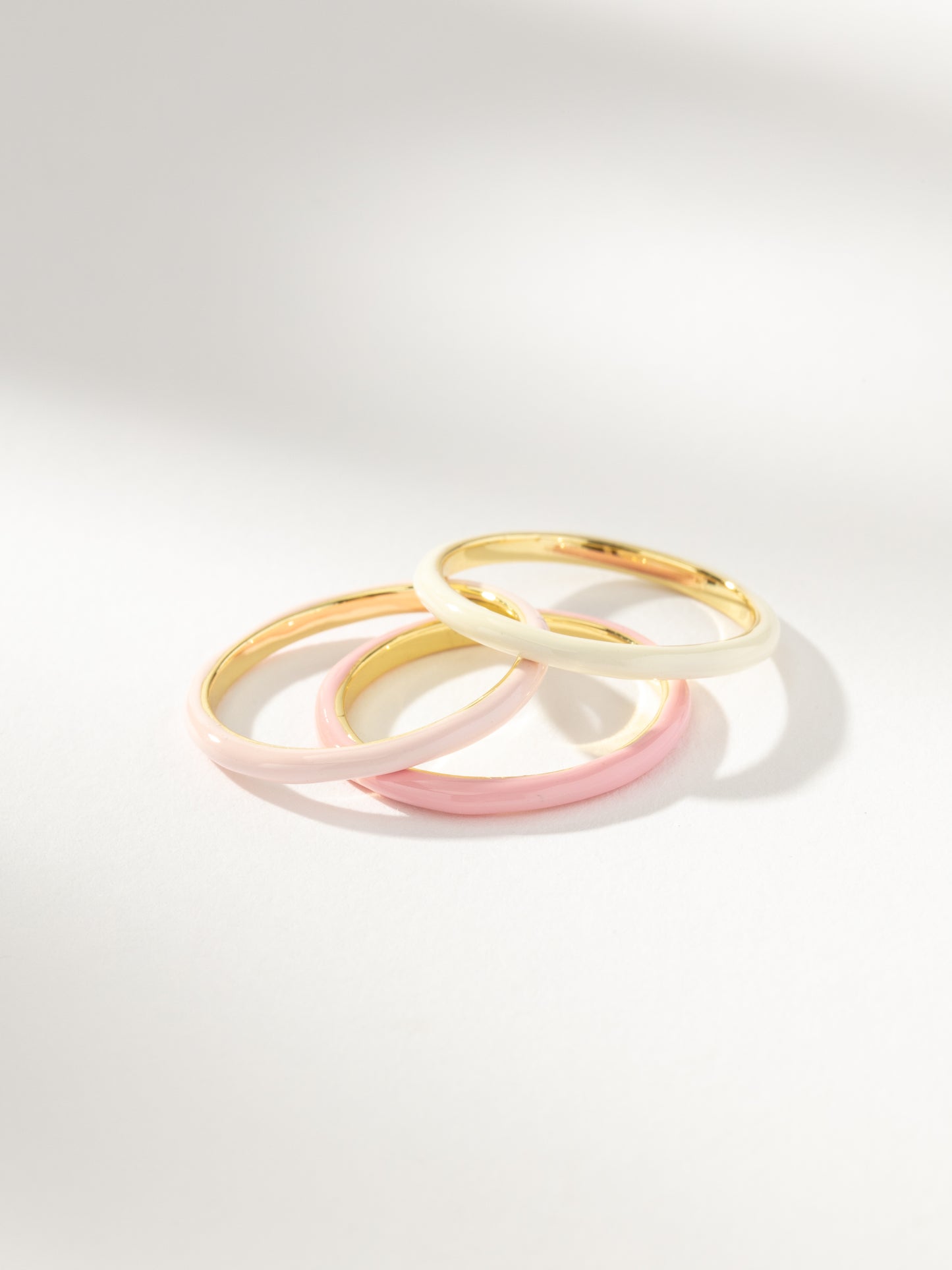 Pink Ombre Ring (Set of 3) | Gold Pink | Product Detail Image | Uncommon James