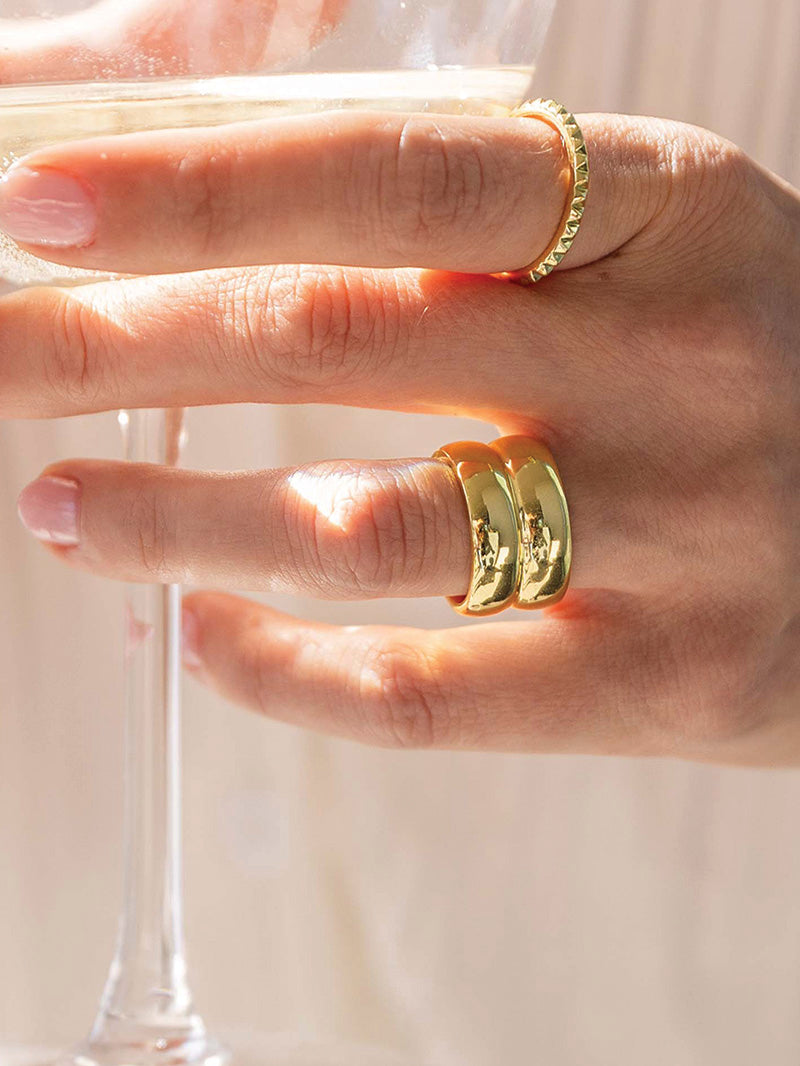 Bold Chunky Stacked Statement Ring in Gold | Uncommon James Gold / 5