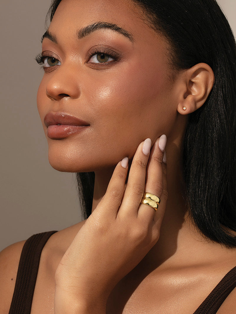 Bold Chunky Stacked Statement Ring In Gold Uncommon James bold-chunky-stacked-statement-ring-in-gold-uncommon-james