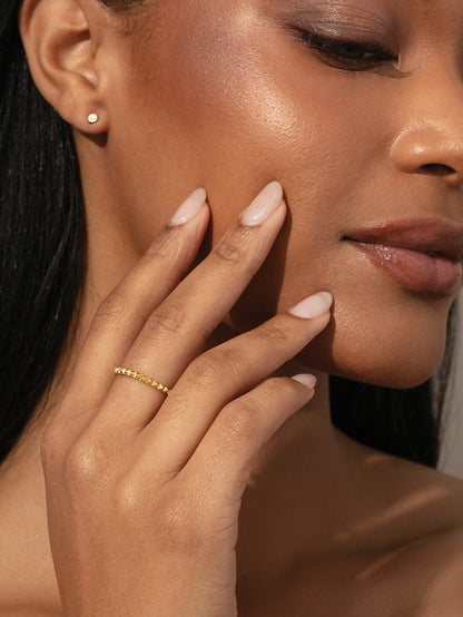 ["Textured Stud Ring ", " Gold ", " Model Image ", " Uncommon James"]