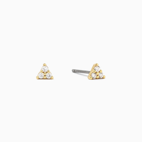 Triangle Diamond Stud Earrings