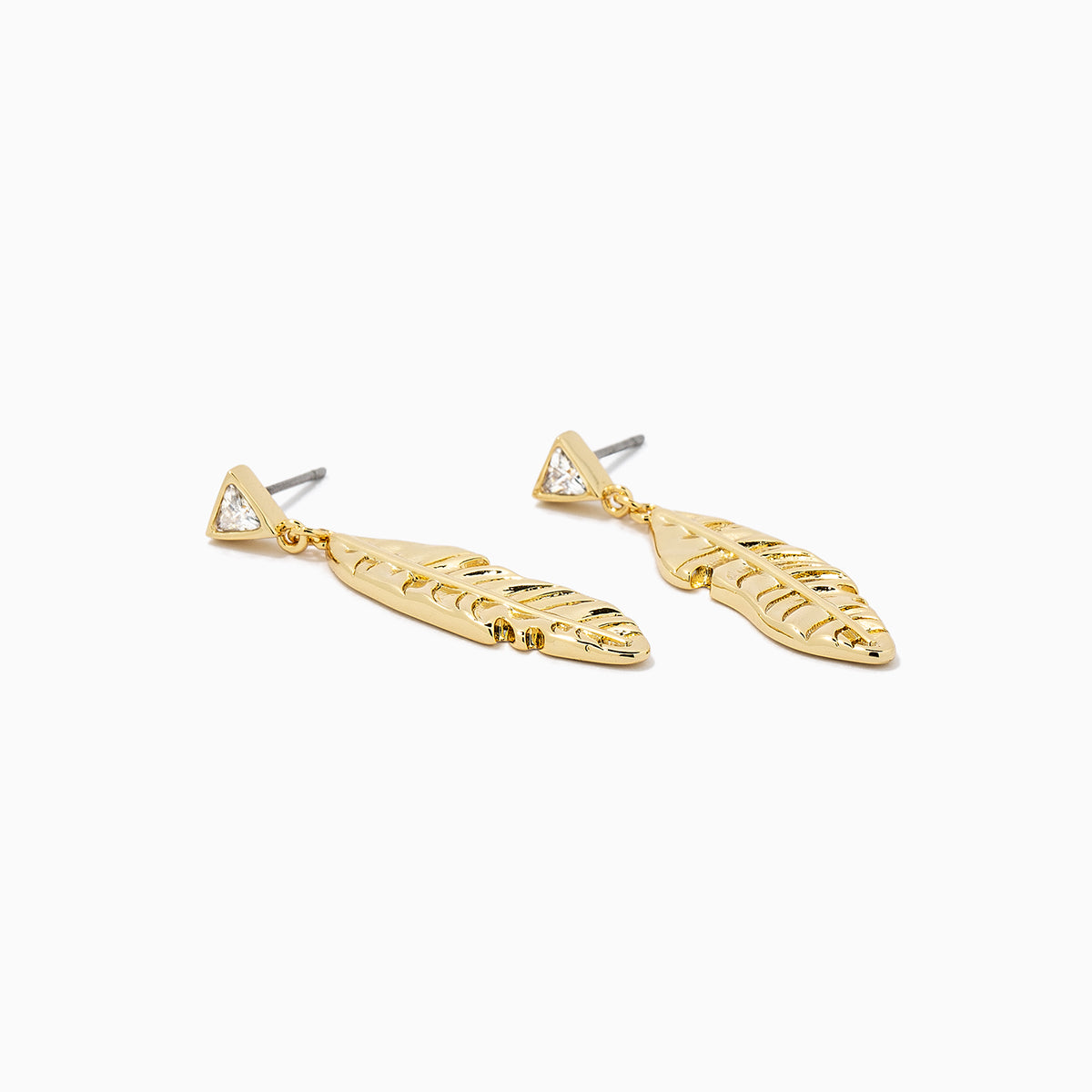 Feather Earrings | Gold | Product Detail Image | Uncommon James