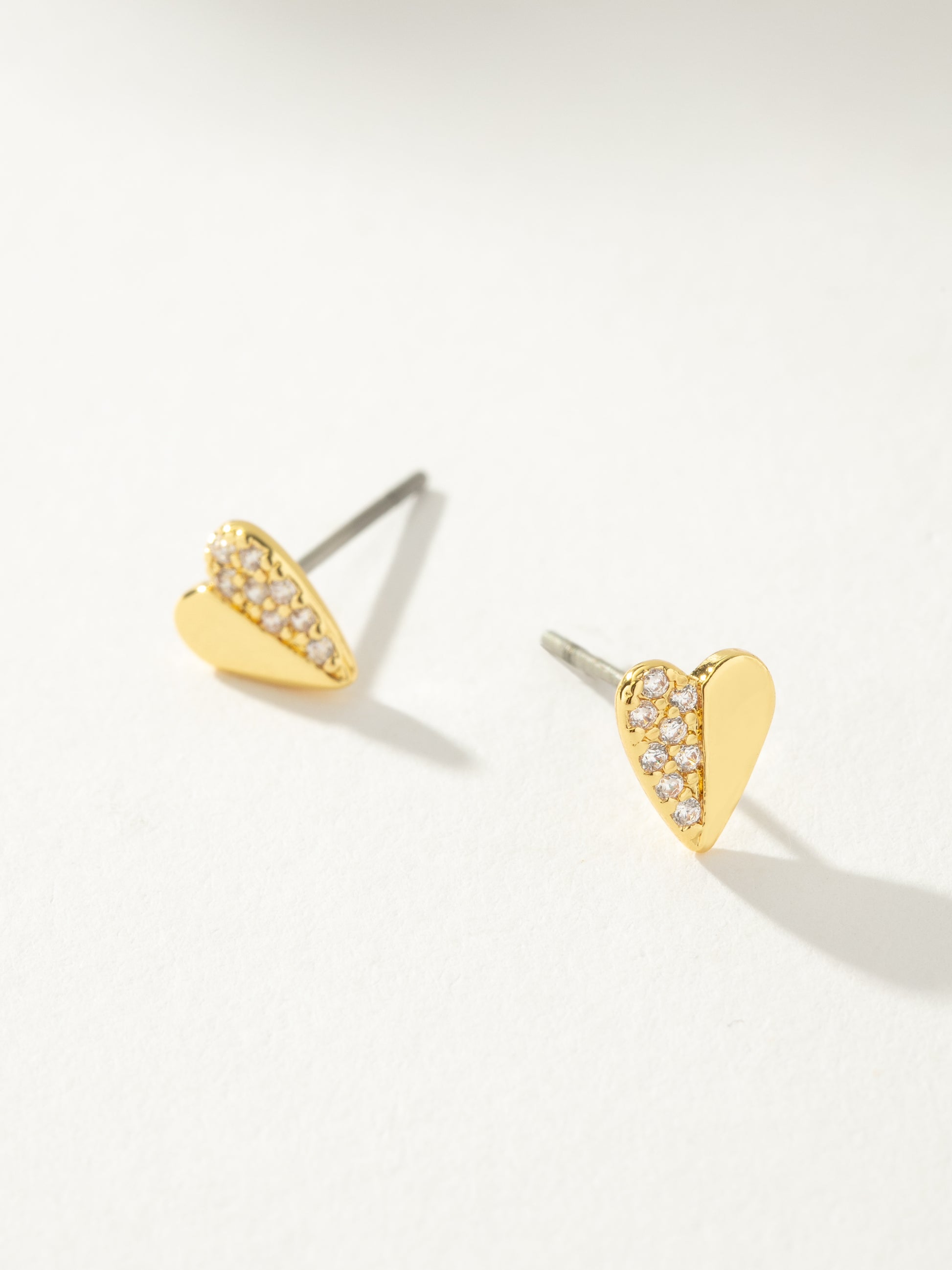 Other Half Heart Stud Earrings | Gold | Product Image | Uncommon James