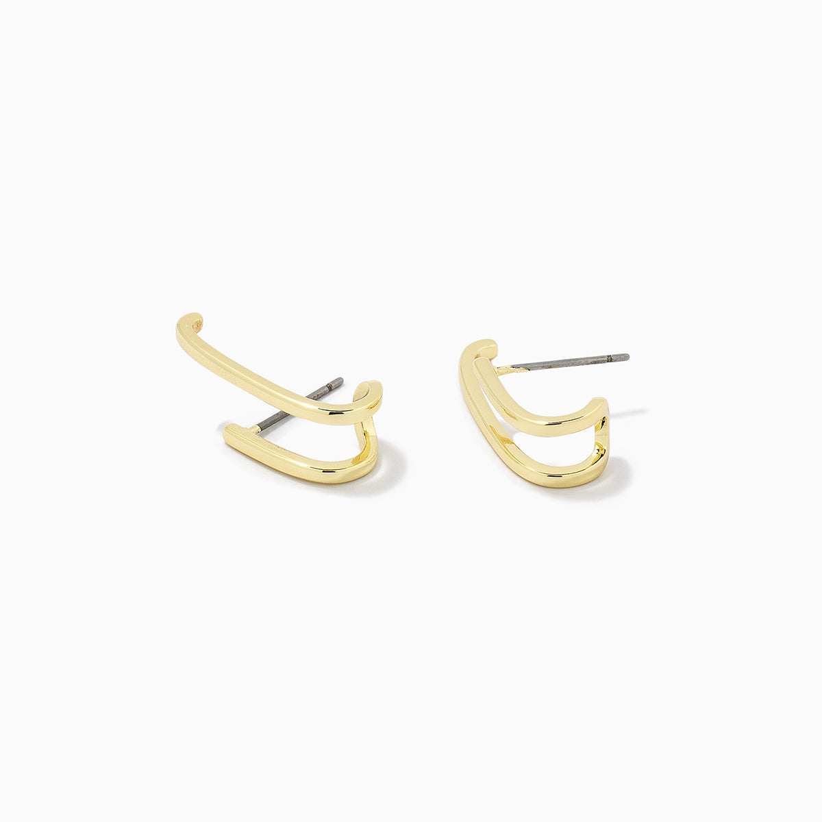 Double Vision Ear Climber | Gold Solid | Product Detail Image | Uncommon James
