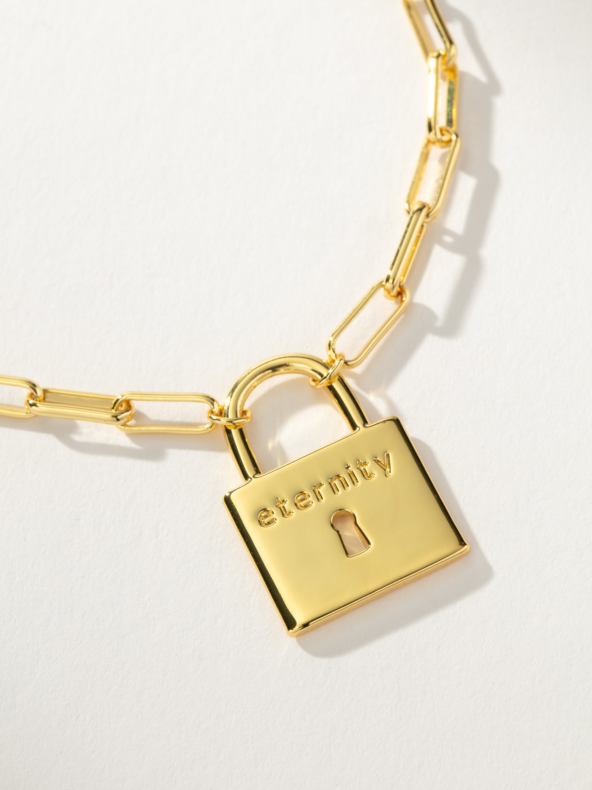 Eternity Lock Necklace | Gold | Product Detail Image | Uncommon James