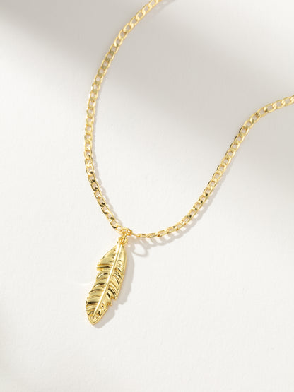 ["Feather Necklace ", " Gold ", " Product Detail Image ", " Uncommon James"]