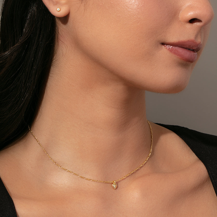 Outlet- Filigree & Mini Heart Mesh Necklace – Orli Jewellery