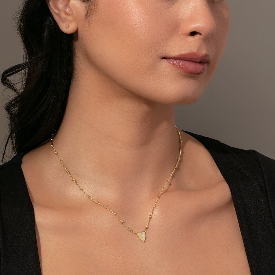 Other Half Heart Necklace | Gold | Model Image | Uncommon James