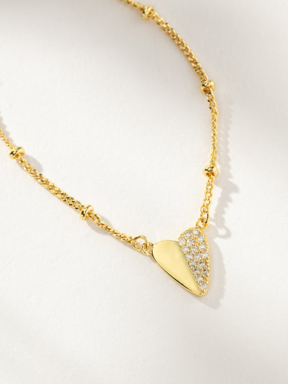 ["Other Half Heart Necklace ", " Gold ", " Product Detail Image ", " Uncommon James"]