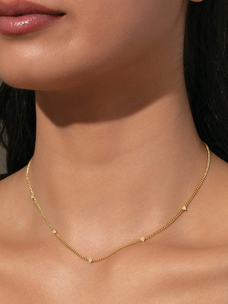 Gold heart chain choker clearance