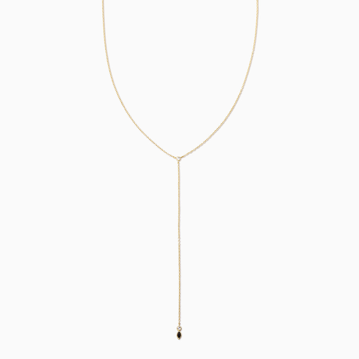 Rebellion Dainty Chain Lariat Necklace in Gold | Uncommon James