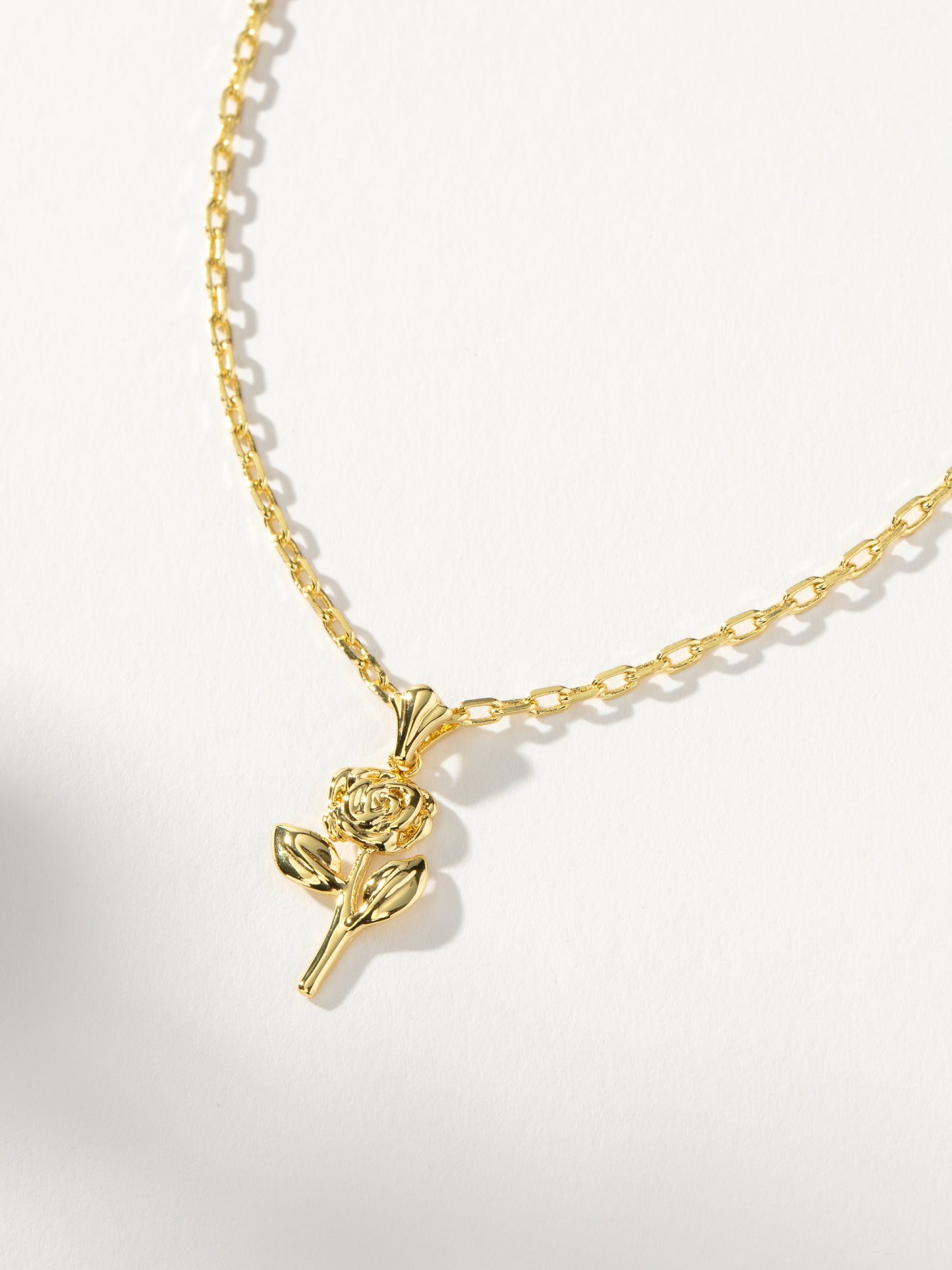 Rose Pendant Necklace | Gold | Product Detail Image | Uncommon James