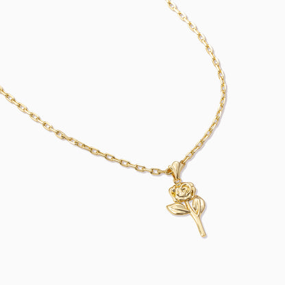 Rose Pendant Necklace | Gold | Product Detail Image | Uncommon James