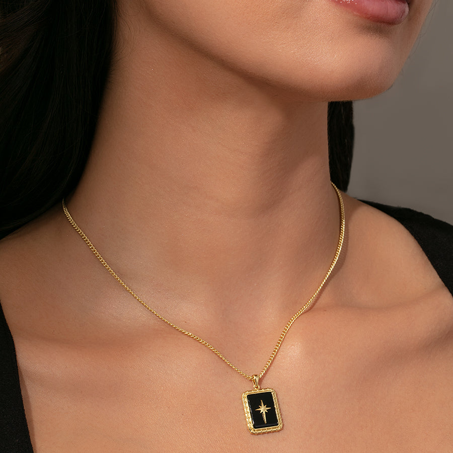 Star Power Pendant Necklace | Gold | Model Image | Uncommon James