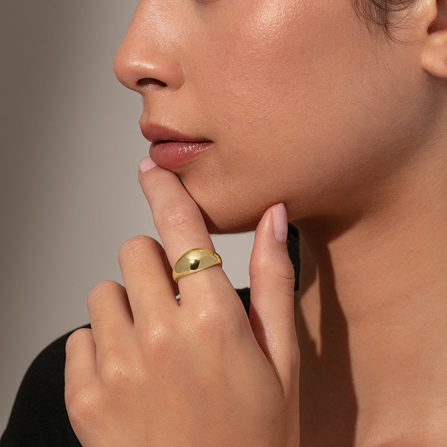 Bold Dome Ring | Gold | Model Image | Uncommon James