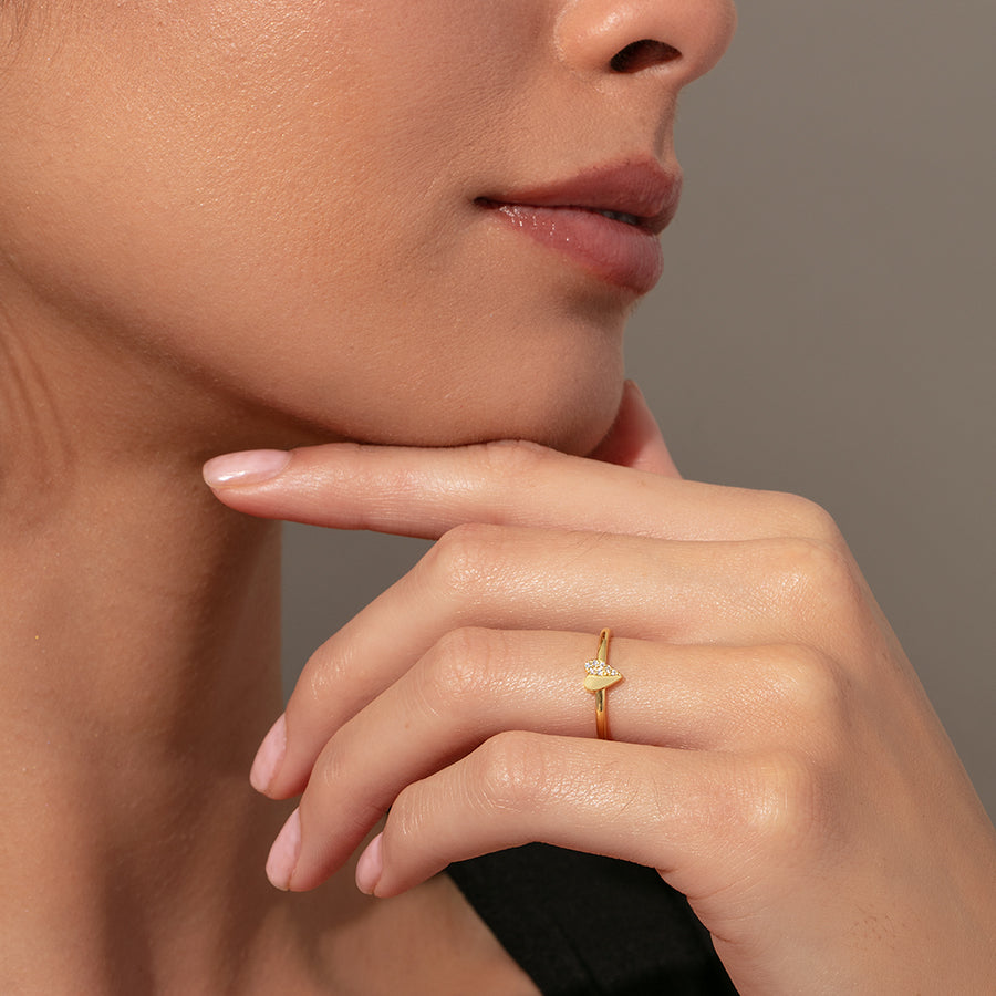 Other Half Heart Ring | Gold | Model Image | Uncommon James