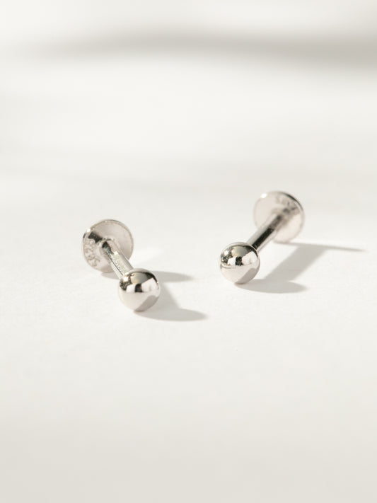Ball Flat Back Earring | Sterling Silver Pair | Product Image | Uncommon James