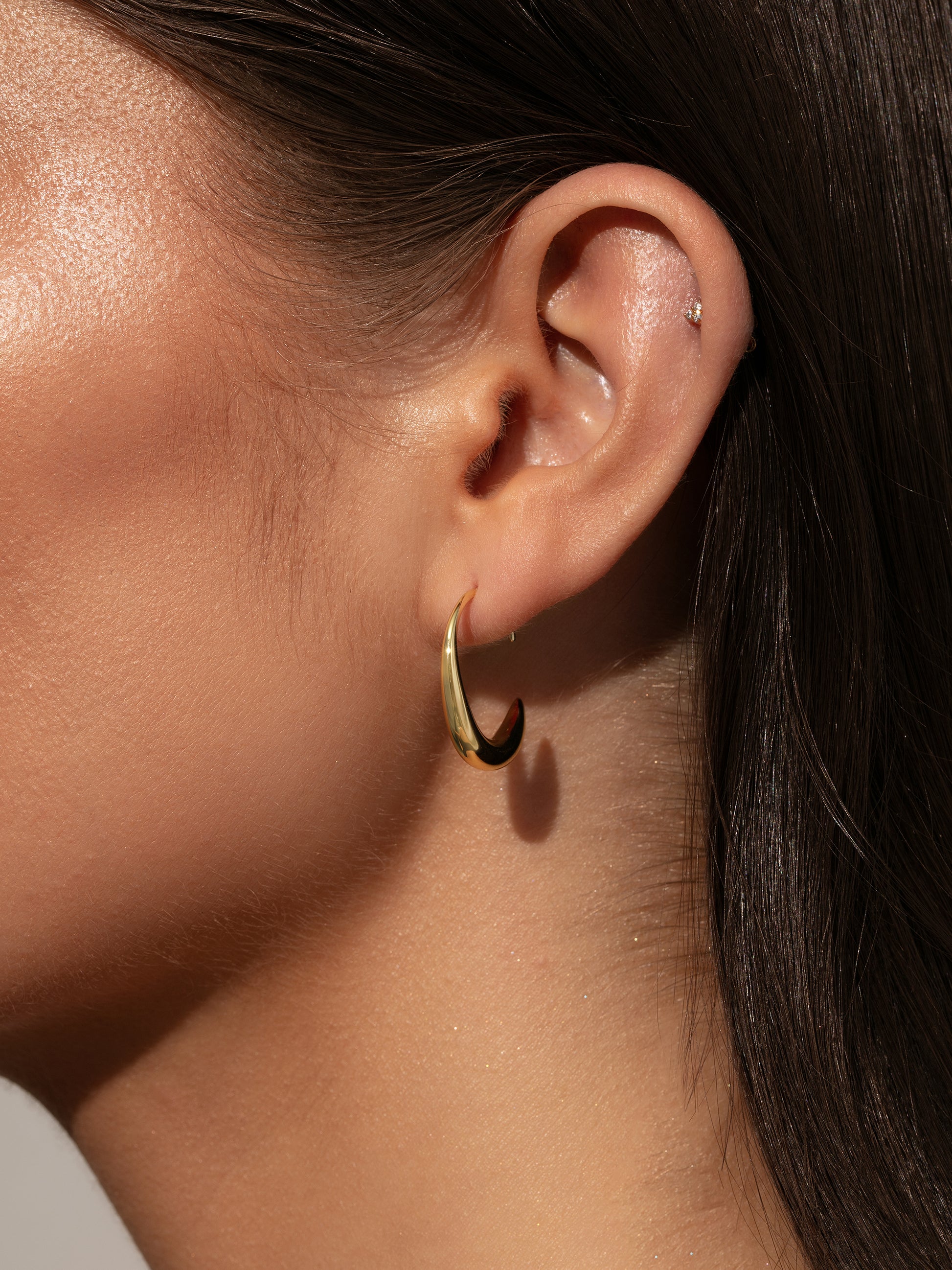 Dewdrop Hoop Earrings | Gold | Model Image 2 | Uncommon James